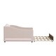 preview thumbnail 9 of 12, Comfort & Soft Daybed with LED & Trundle, Curve Design-Full Size, Beige