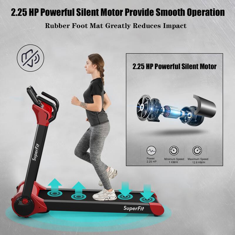 Gymax Folding 2.25HP Electric Treadmill Running Machine w/ LED Display