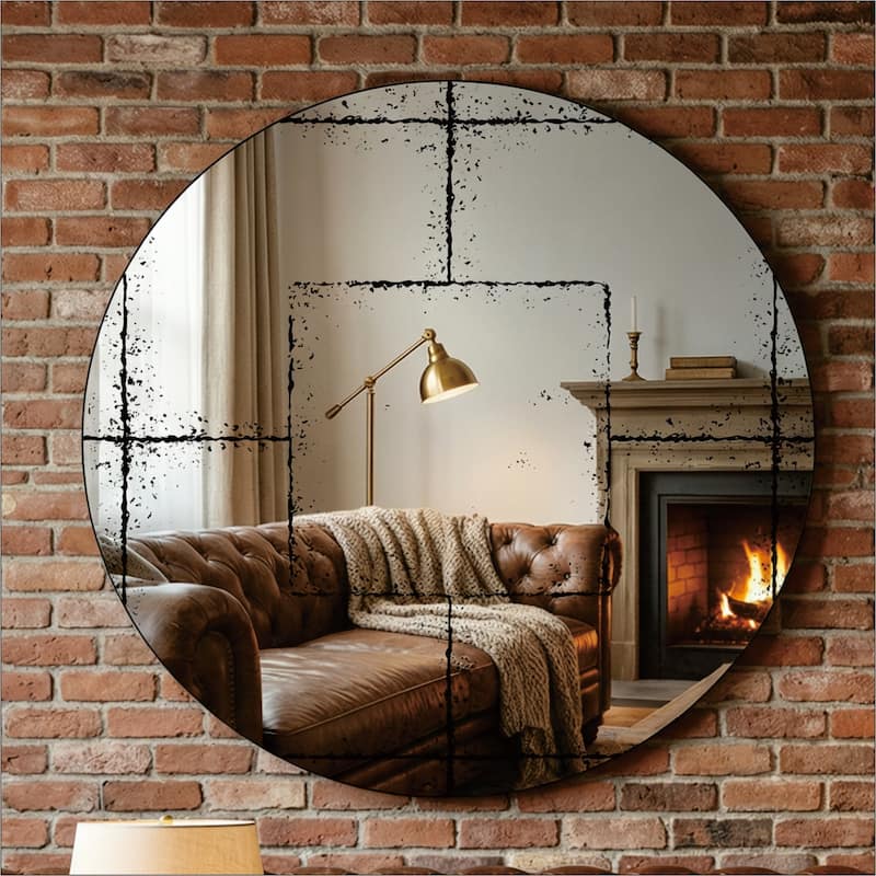 Round Wall-Mounted Mirror — Versatile Home Decor Ideal For Bedrooms, Living Rooms, Dining Rooms, Fireplaces - Black,White - Black,White