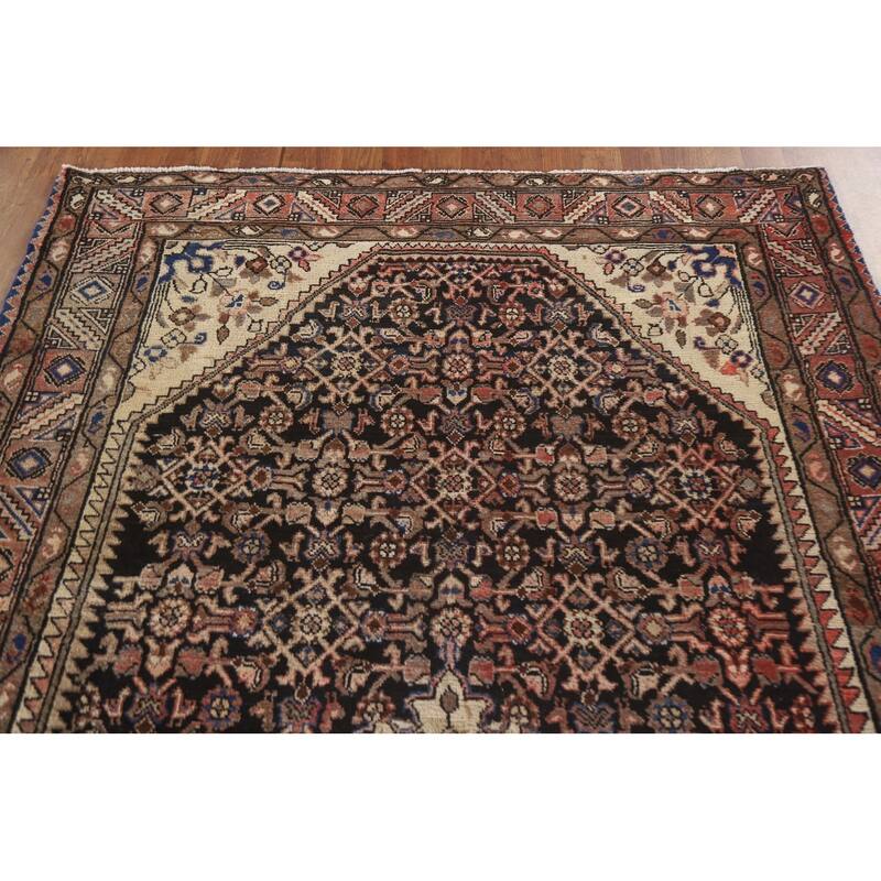 Navy Blue Malayer Persian Antique Area Rug Handmade Wool Carpet 5'1"x