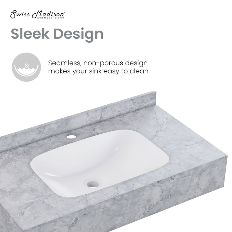 Avancer 36'' Wall Mount Sink In Storm Grey - 35.44" x 19.75" x 7.5"
