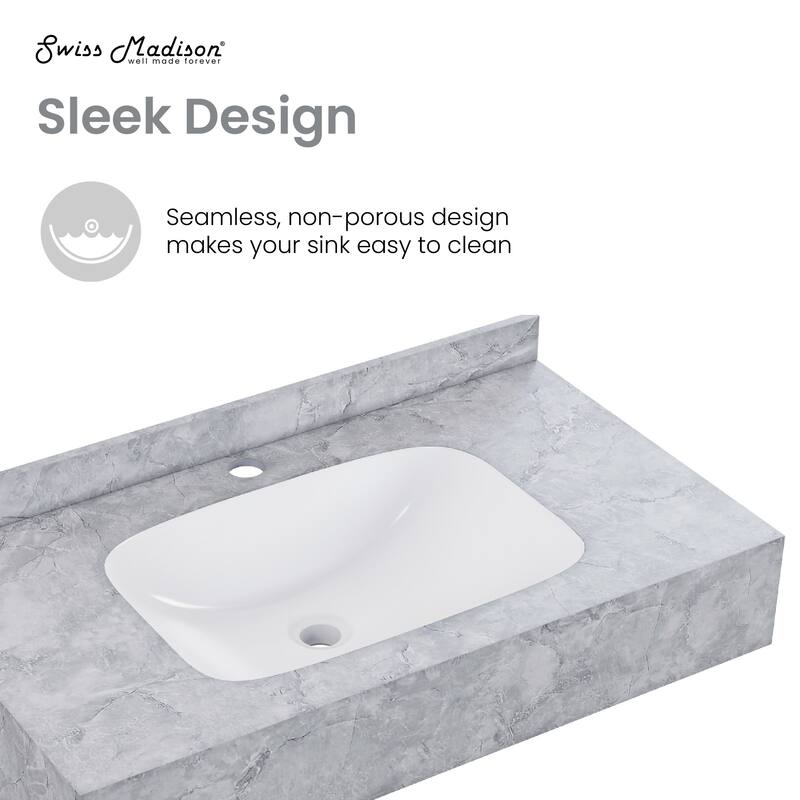 Vicenza 36'' Wall Mount Sink In Storm Grey - 35.45" x 19.7" 7.9"
