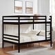preview thumbnail 12 of 41, Full over Full Wooden Bunk Bed,High Guardrail,Ladder,Kids Teens,Dorm Espresso