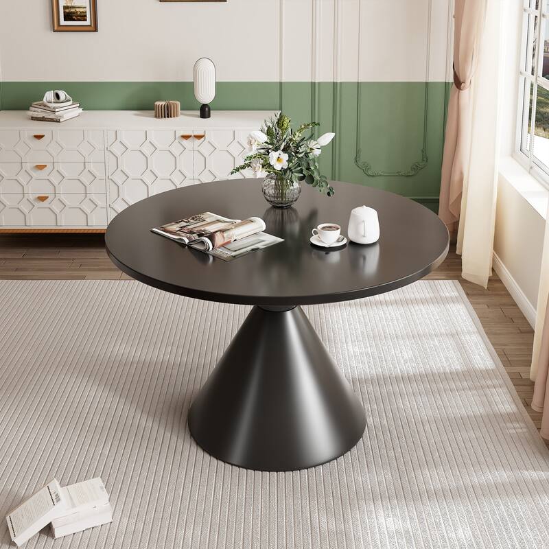 Round Dining table Large Size - Black