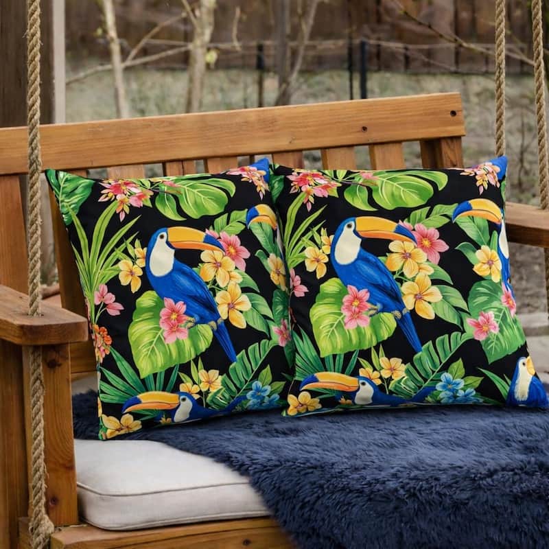 2 Pack Outdoor Throw Pillows, Waterproof & Fade-Resistant Patio Cushions -Soft & Comfortable Decorative Pillow Covers (18x18")