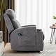 preview thumbnail 17 of 31, Manual Recliner Massage and Heating Chair Sofa with 2 Cup Holders Breathable Fabric