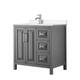 Option Dark Gray / White Quartz Top / Polished Chrome