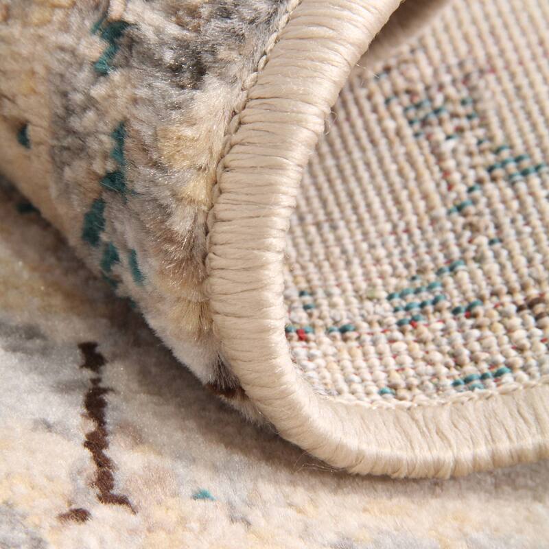 Superior Basilio Distressed Medallion Border Indoor Runner or Area Rug