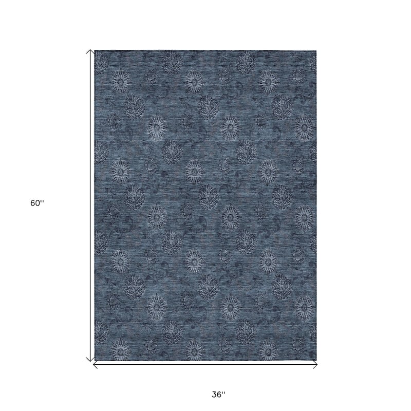 HomeRoots Floral Transitional Rectangle Outdoor Rug