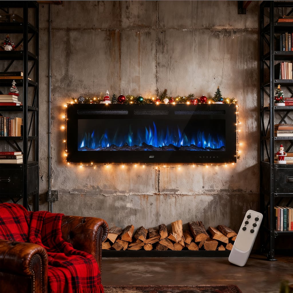 Clihome 72'' Inserted & Wall-Mounted Electric Fireplace