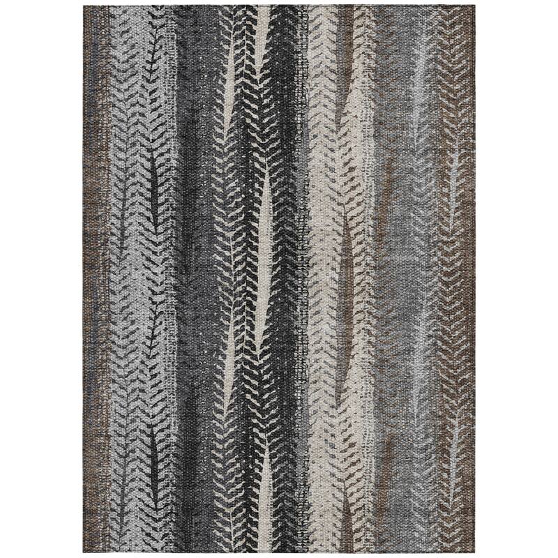HomeRoots Botanical Leaves Transitional Rectangle Outdoor Rug