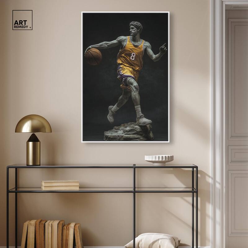 Basketball Yellow Uniform Canvas by Art Remedy