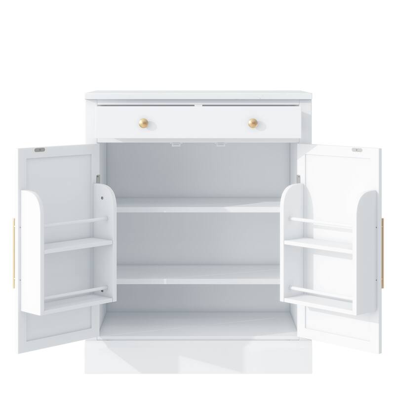 Modern Kitchen Pantry, Buffet Food Storage, Coffee Bar Cabinet with 2 Adjustable Shelves for Dining, Kitchen