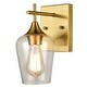 preview thumbnail 15 of 17, Angers Modern Simplicity 1-Light Clear Glass Wall Sconce Industrial Bathroom Vanity Lighting