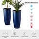 preview thumbnail 8 of 47, Glitzhome 30"H Set of 2 Oversized Gradient Cobalt Blue/Turquoise/Red Tall Plastic Planter
