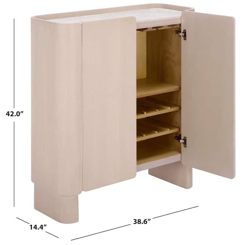 SAFAVIEH Couture Anabella Marble & Wood Bar Cabinet - 39"W x 14"D x 42"H