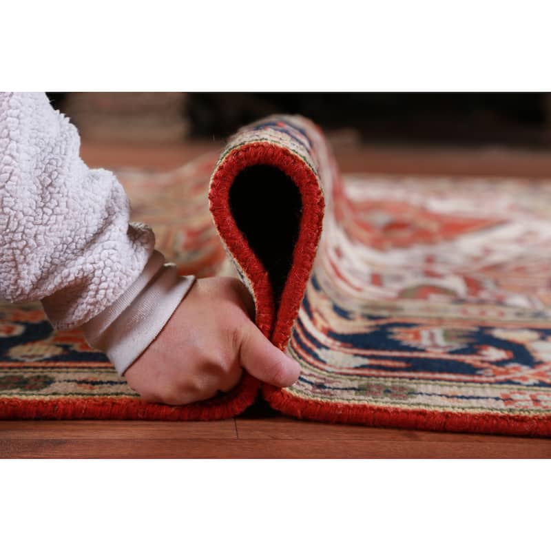 Hand Knotted Oriental 100% Wool Carpet Traditional Medallion Oranges & Rust Heriz (serapi) Area Rug - 10' 1'' X 7' 11''