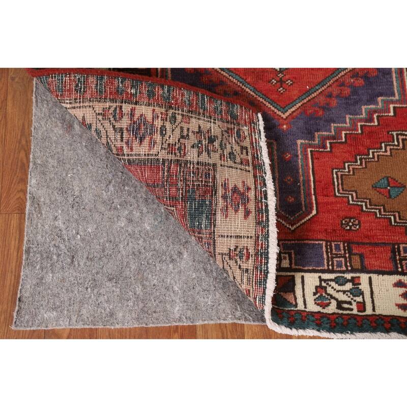 Ardebil Persian Vintage Runner Rug Handmade Wool Carpet - 3'4"x 10'6"