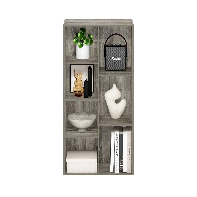 Furinno Luder 7-Cube Reversible Open Shelf, Blackwood