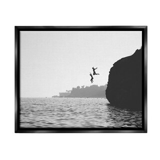 Stupell Diving Ocean Cliff Framed Floater Canvas Wall Art Design By ...