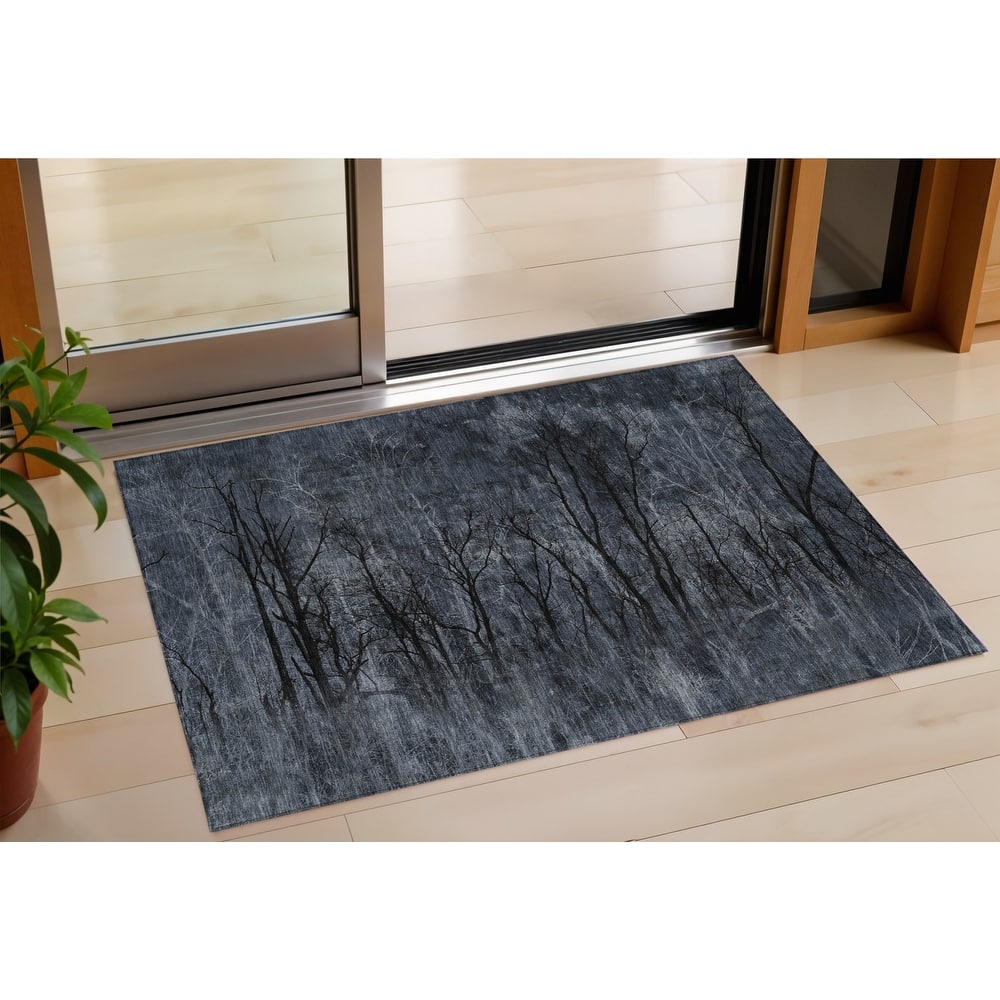 HomeRoots Floral Transitional Rectangle Outdoor Rug