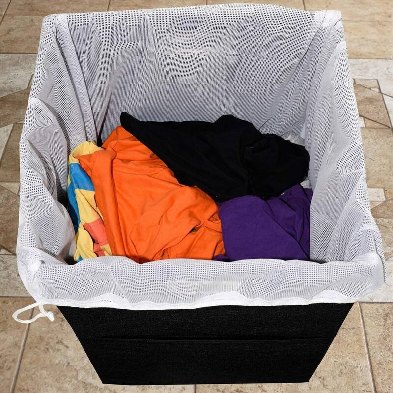 Large Laundry Hamper With Laundry Bag Premium Durable Fabric - 15.74"L x 15.74"W x 25.6"H