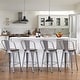 preview thumbnail 21 of 40, Andeworld farmhouse bar stools ,counter height bar stools set of 4 - Set of 4 Silver - Bar Height