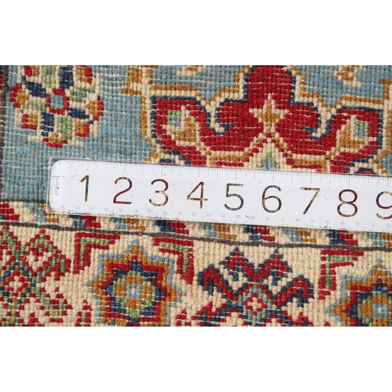 Light Blue Kazak Foyer Rug Handmade Traditional Wool Carpet - 2'0" x 3'0"