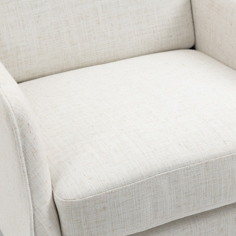 Modern High Back Cotton Linen Accent Chair