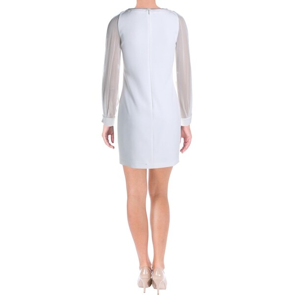 white silk long sleeve dress