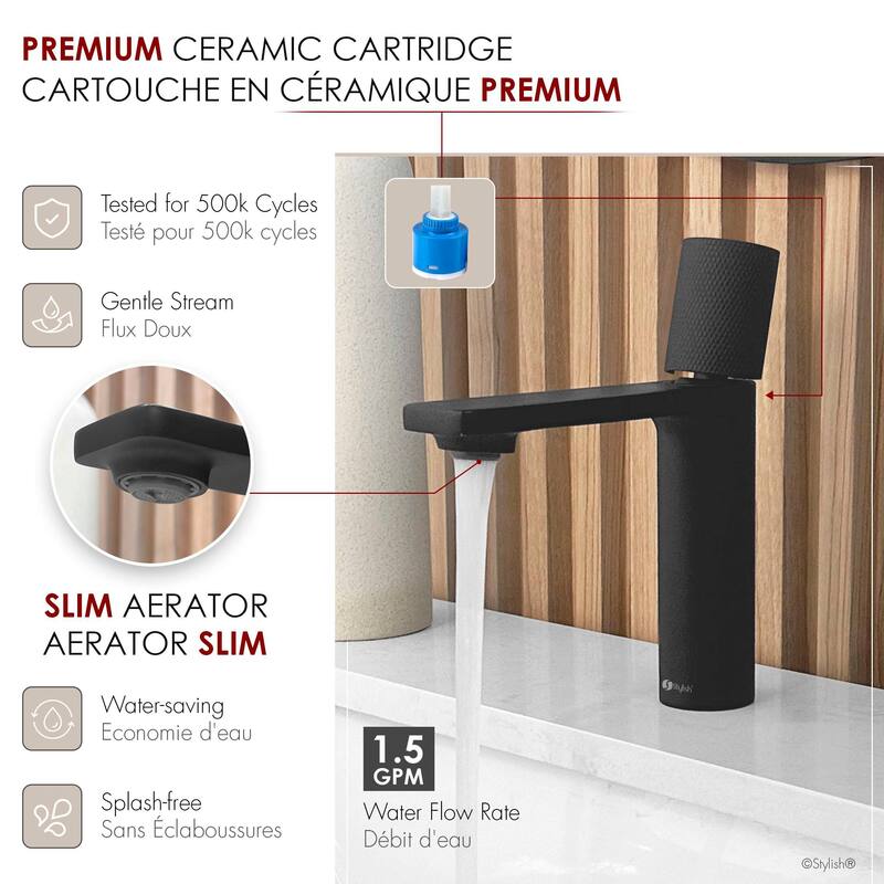 STYLISH Single-Handle Vessel Bathroom-Faucet B-104