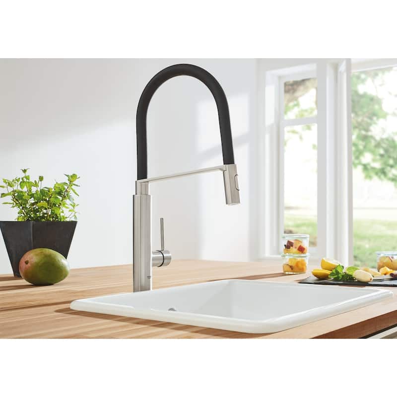 Grohe Pre-Rinse Spray Kitchen Faucet with Locking Push Button Control