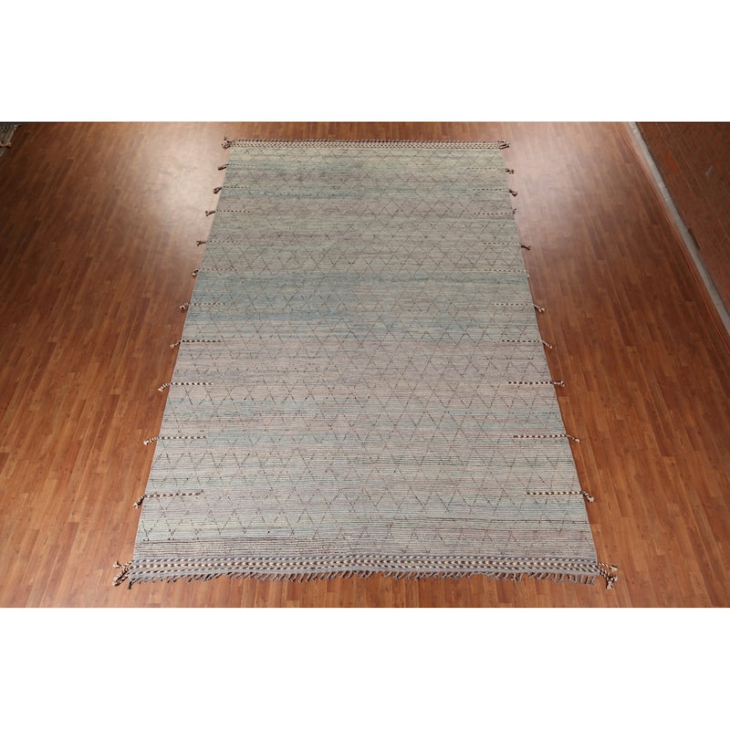 Trellis Moroccan Large Area Rug Handmade Oriental Wool Carpet - 10'0"x 15'4"
