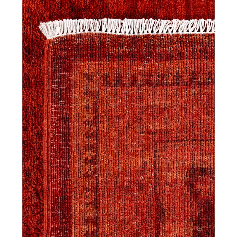 Overdyed One-of-a-Kind Hand-Knotted Area Rug - Orange - 8' 2" x 9' 10"