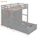 preview thumbnail 8 of 28, Twin Bunk Bed with Wardrobe, 6-Drawers, Hydraulic Lift Storage and Shelving, Space-Saving Design for Kids or Guest Rooms, Grey