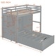 preview thumbnail 8 of 28, Twin Bunk Bed with Wardrobe, Drawers, and Hydraulic Storage, Grey