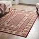 preview thumbnail 1 of 3, Custom House Burgundy Tan Jacquard Polyester Rug Rect 48x72 Burgundy