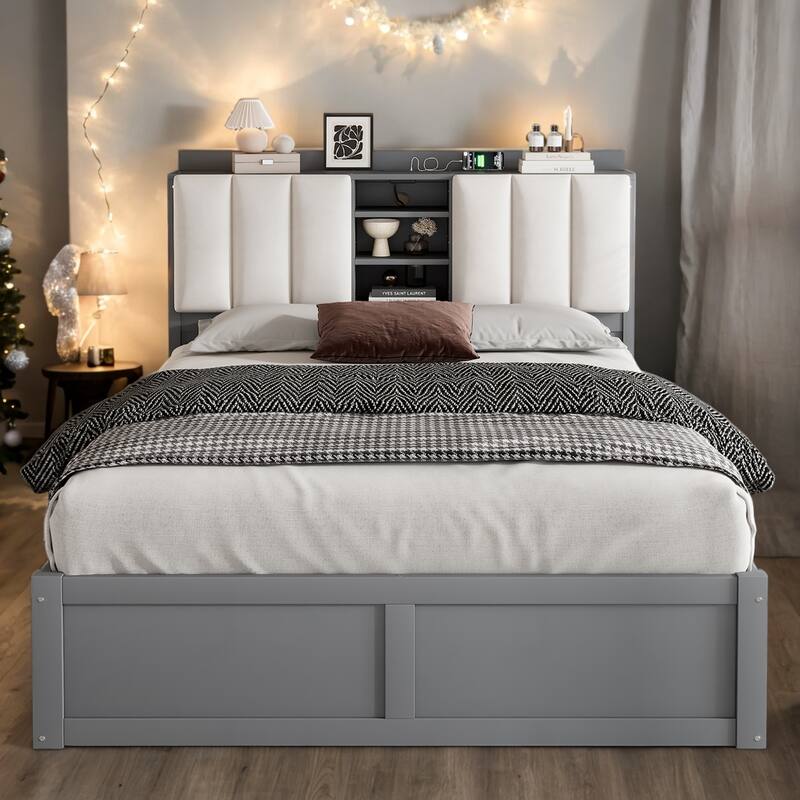 Elegant Design Full Size Platform Bed Upholstered Bed