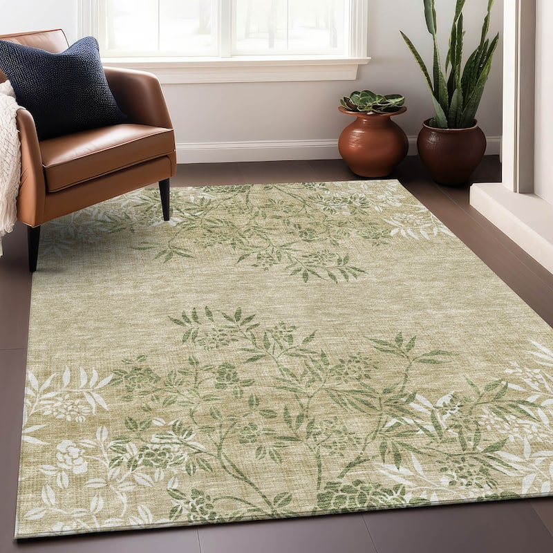 Premium Washable Super Soft Floral Imprints Mayfield Rug
