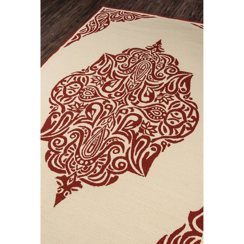 Momeni Veranda Hand Hooked Traditional Medallion Indoor Outdoor Rug