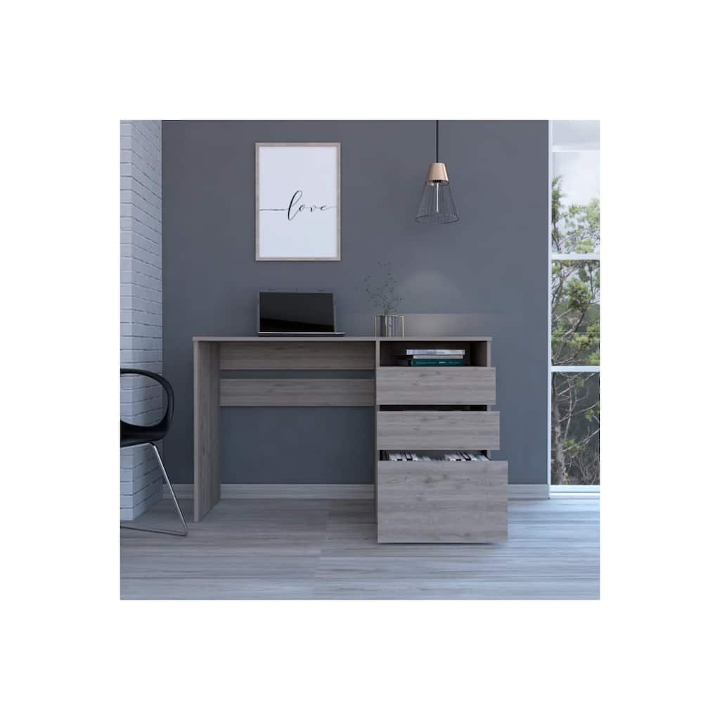 Icheon Desk - Light Gray Modern Computer Writing Table with Storage