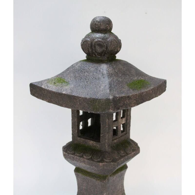26.25" Stone Multi Purpose Pagoda Lantern with Magnetic Door