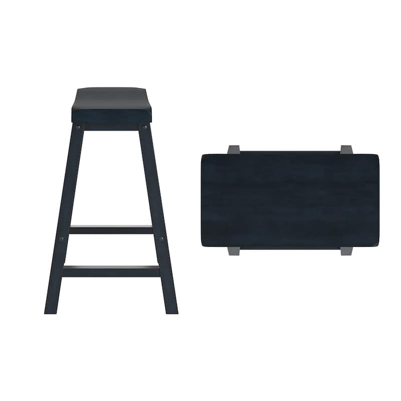 Cadiz Saddle Seat 24" Counter Height Backless Stools (Set of 2)