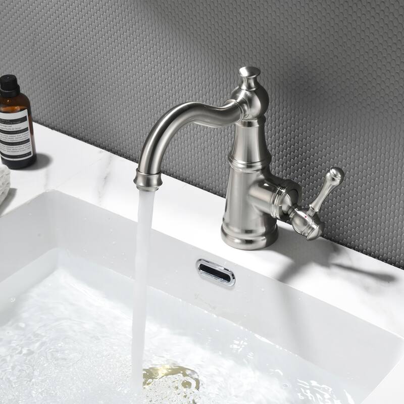 8.1"H Solid Brass Single-handle Bathroom Sink Faucet