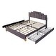 preview thumbnail 25 of 25, Queen Size Velvet Upholstered Platform Bed with 4 Drawers and 16 Colors and 4 Patterns RGB Lights, Irregular Metal Bed Legs