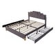preview thumbnail 16 of 52, Velvet LED Upholstered Platform Bed with RGB Lights