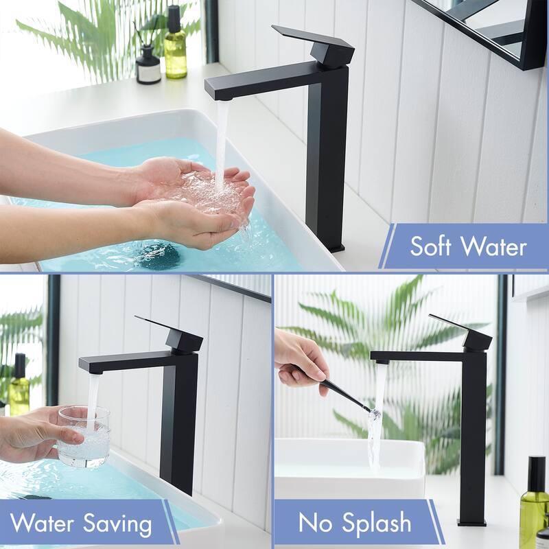 Modern Single Handle Single-Hole Bath Faucet with Drain