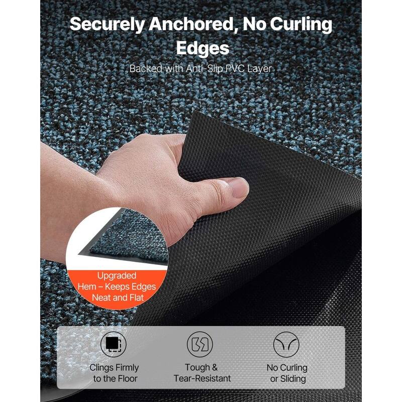 Slate Blue Carpet Floor Mat 6x4 ft Soft Non-Slip Durable Commercial Home Rug - 72.01 x 47.99 x 0.28 in