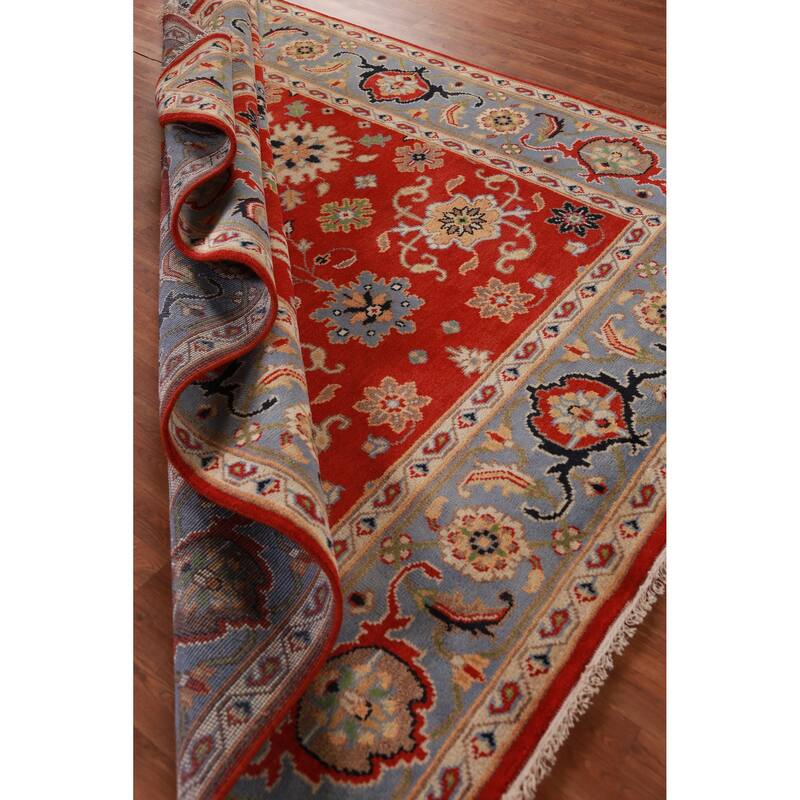 Hand Knotted Oriental 100% Wool Carpet Traditional Floral Red Heriz (serapi) Area Rug - 10' 0'' X 7' 11''