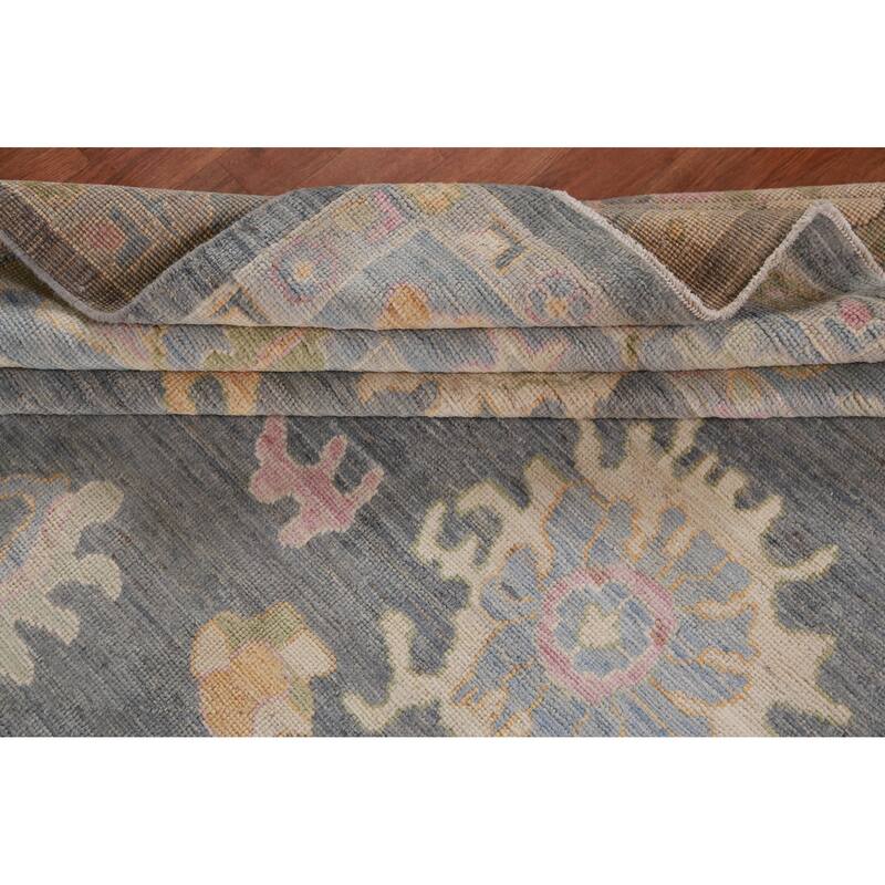 Hand Knotted Oriental 100% Wool Carpet Transitional All-Over Greys & Charcoal Oushak Area Rug - 10' 0'' X 8' 0''